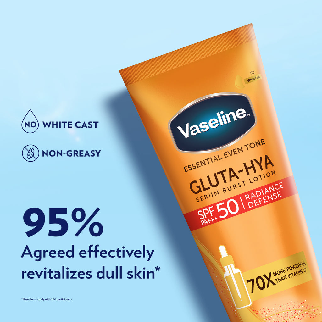 VASELINE Gluta-Hya Serum Burst Lotion, Radiance Defence, SPF 50 PA+++, 180ml
