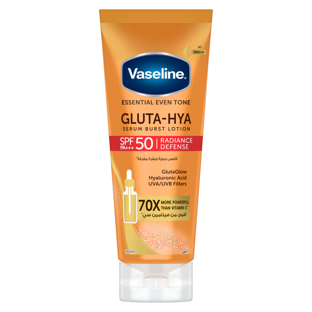 VASELINE Gluta-Hya Serum Burst Lotion, Radiance Defence, SPF 50 PA+++, 180ml