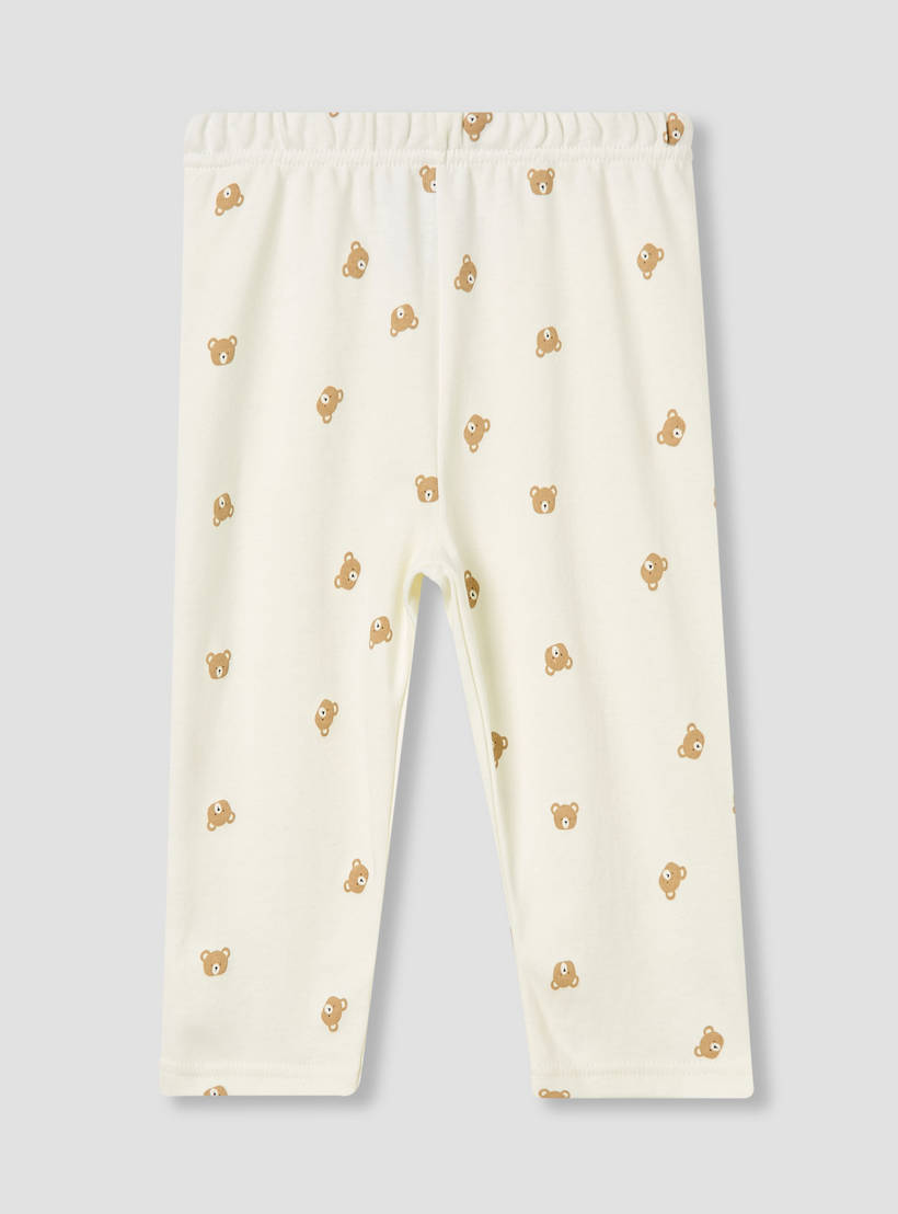 Juniors Pyjama Set with Bear Print - Cotton - Long Sleeves - Crew Neck