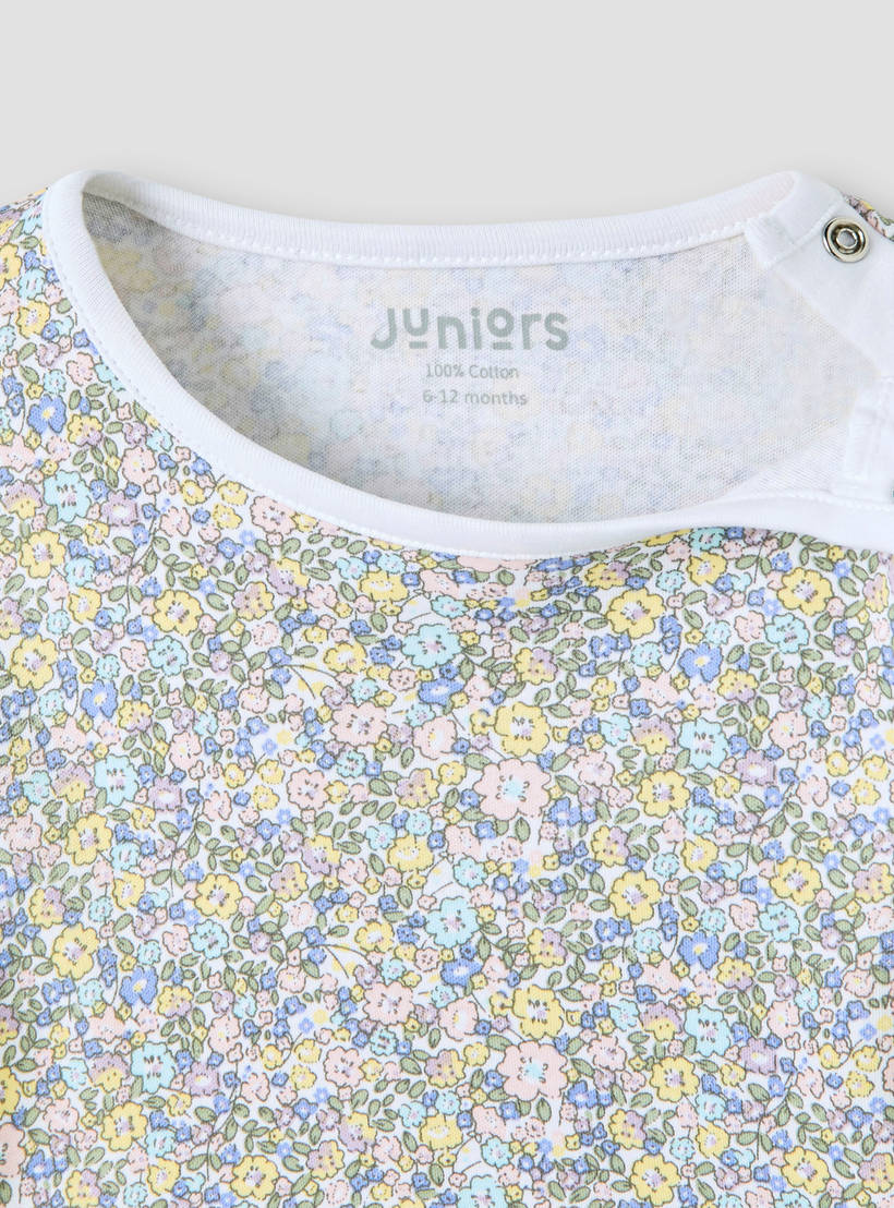 Juniors Floral Print T-shirt and Pyjama Set