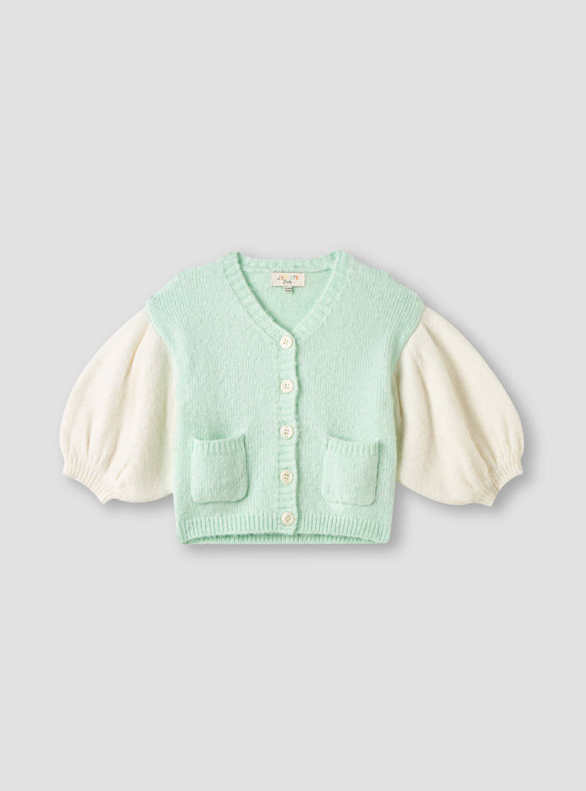 Juniors Textured Cardigan with Long Sleeves