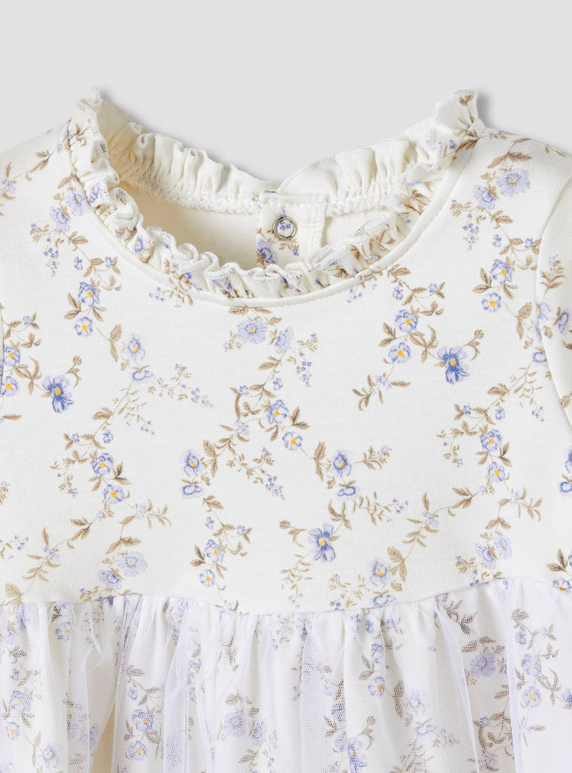Juniors Girls Dress with Floral Print - Cotton