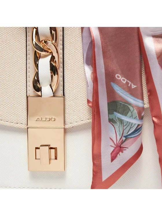 ALDO Cailla white floral top-handle satchel bag