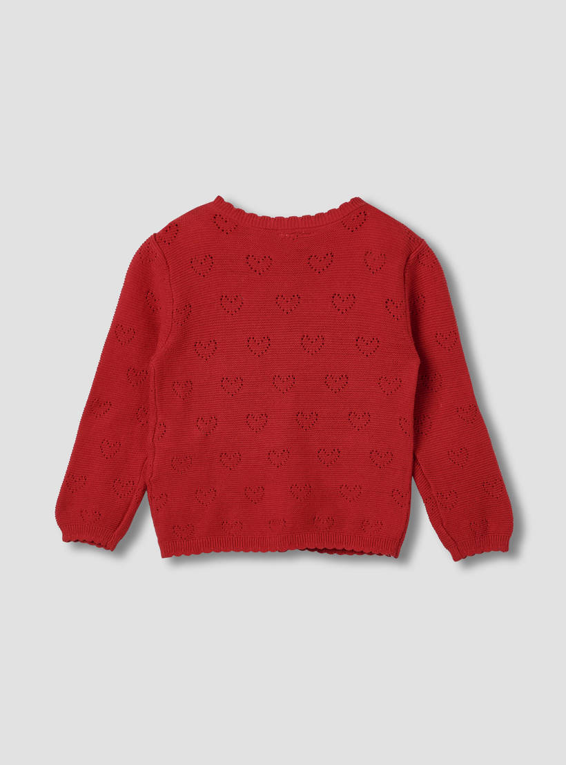 Juniors Bow Detail Knitted Cardigan with Long Sleeves