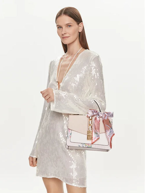 ALDO Cailla white floral top-handle satchel bag