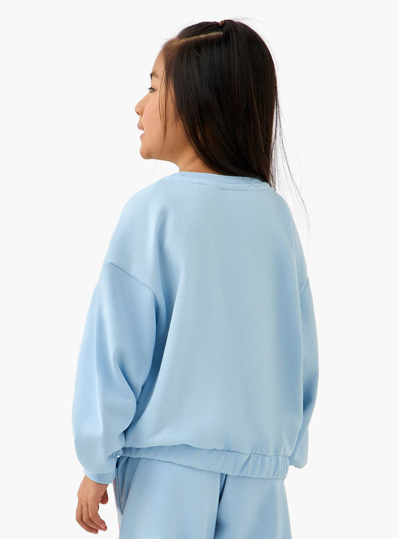 Juniors Butterfly Print Sweatshirt with Long Sleeves