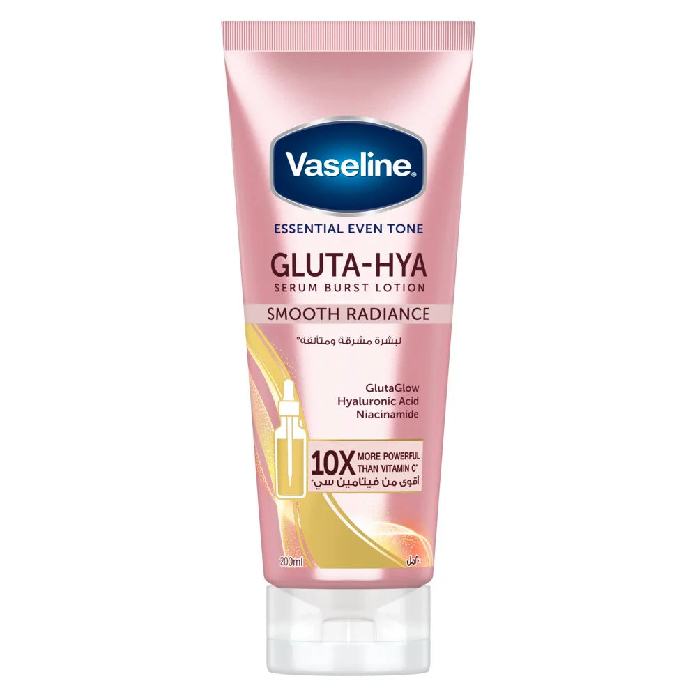 VASELINE Essential Even Tone Body Lotion, Smooth Radiance, Gluta-Hya Serum Burst, 200ml