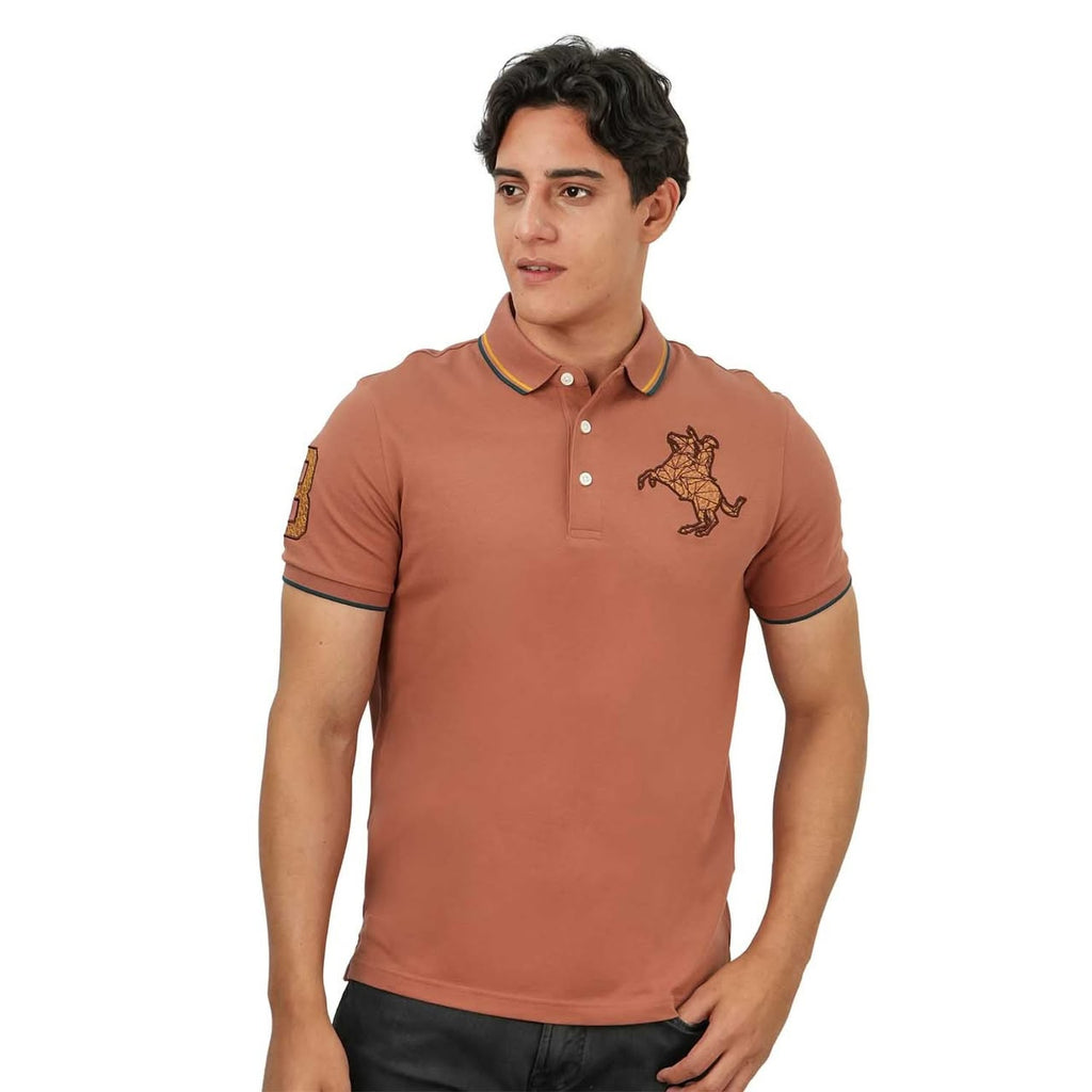 GIORDANO Men's Slim Fit Cotton Short Sleeve Napoleon Polo