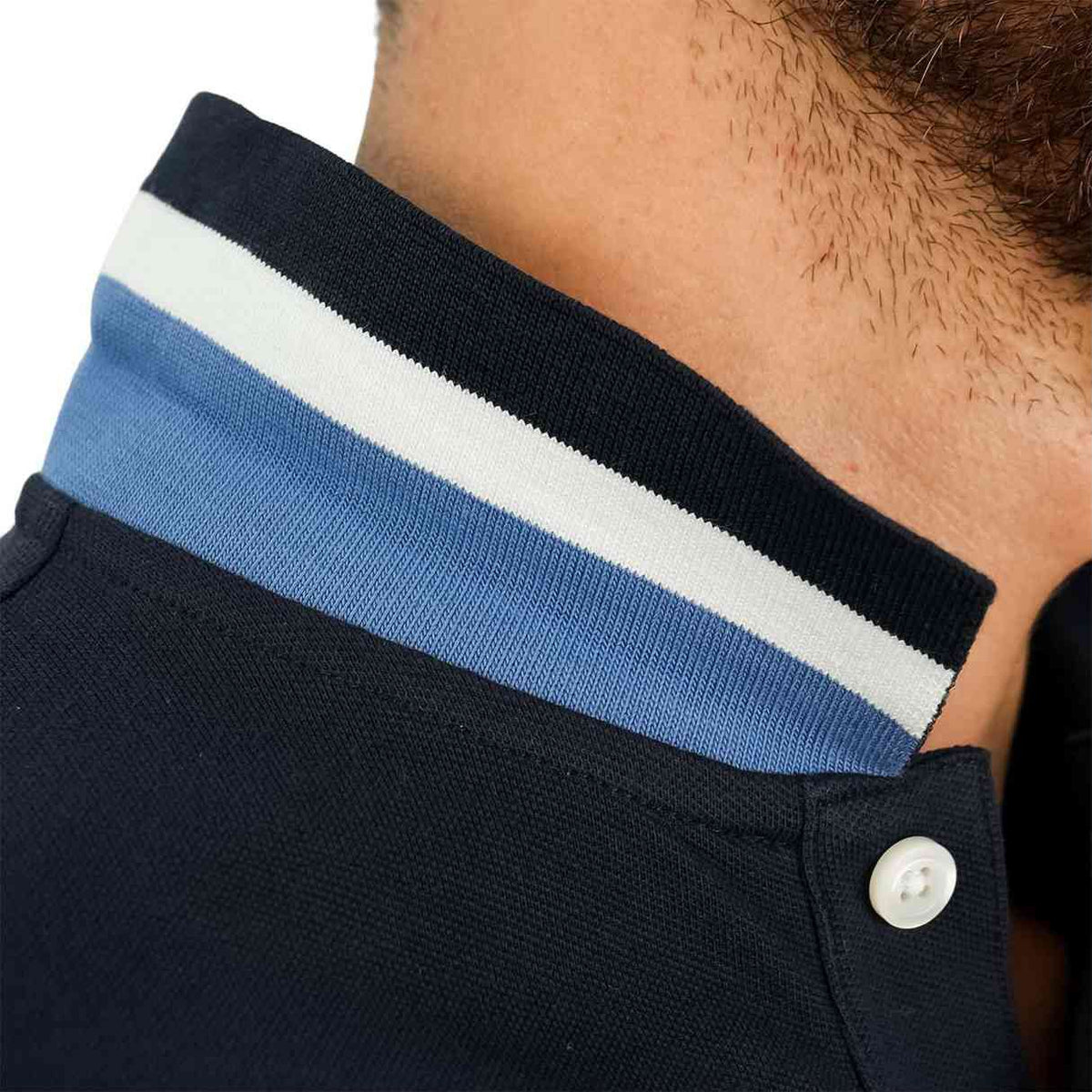GIORDANO Men's Slim Fit Cotton Short Sleeve Napoleon Polo