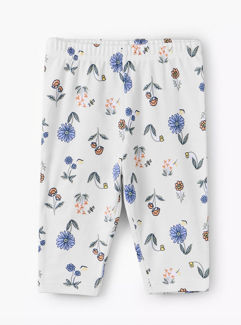 Juniors Cotton Round Neck Long Sleeves Pyjama Set with Floral Print