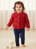 Juniors Bow Detail Knitted Cardigan with Long Sleeves