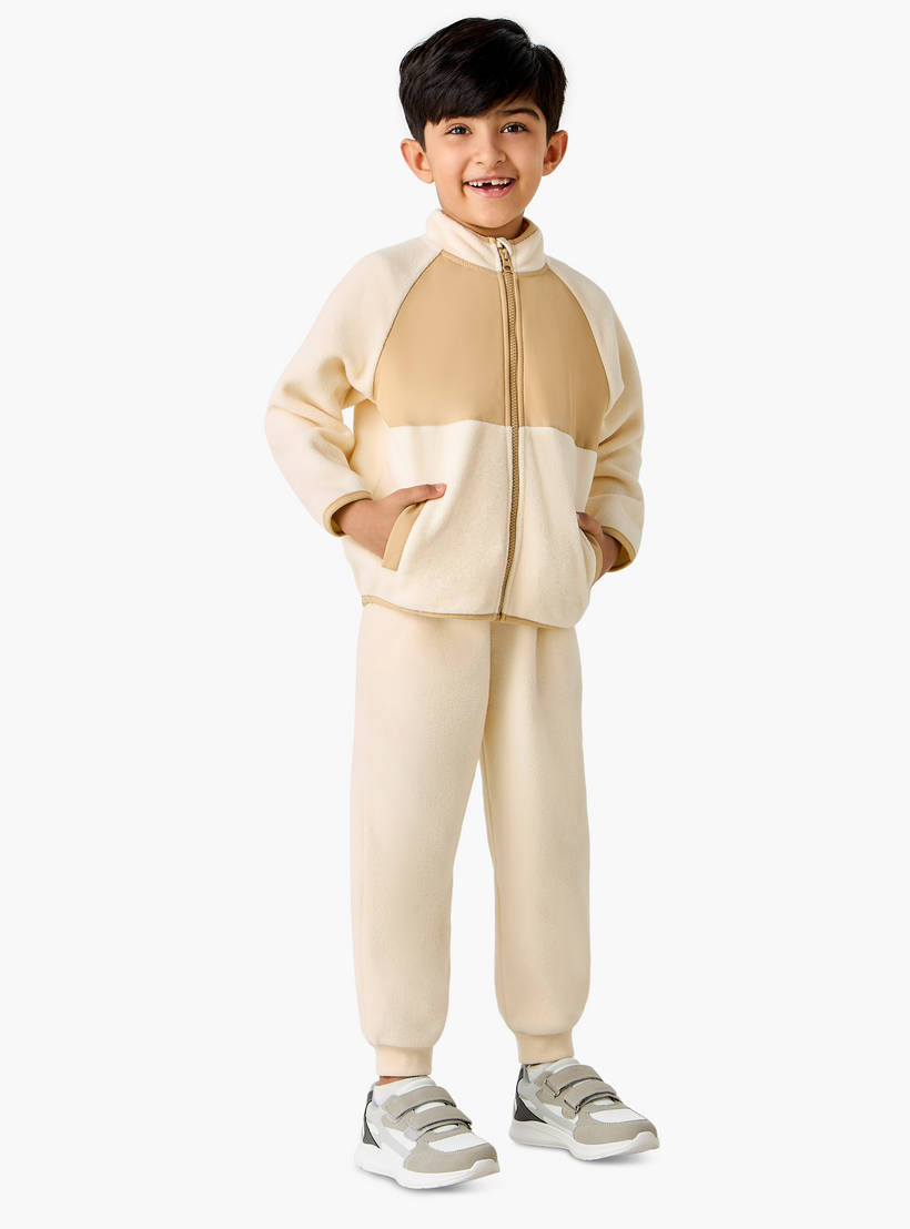 Juniors Colourblock Fleece Sweatshirt and Joggers Set