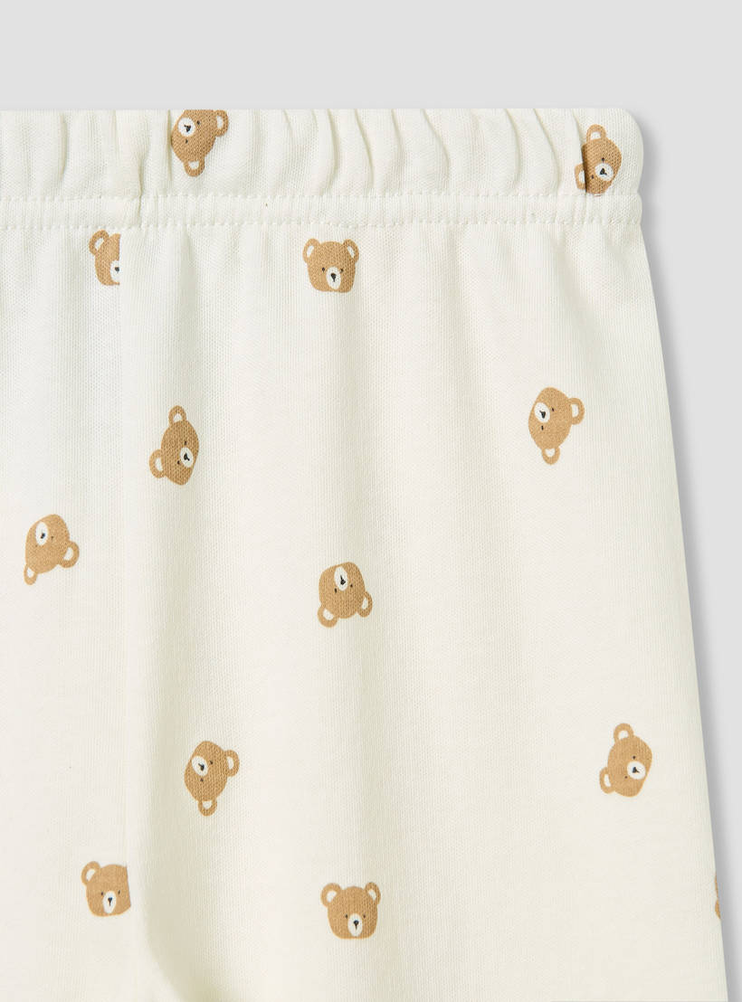 Juniors Pyjama Set with Bear Print - Cotton - Long Sleeves - Crew Neck