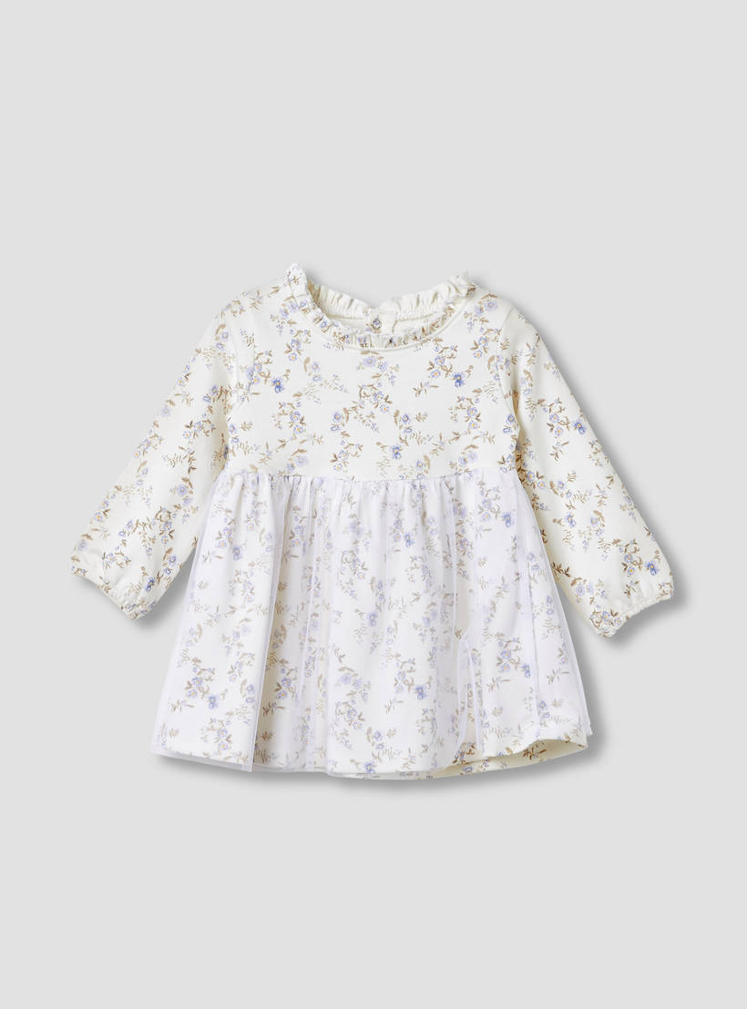 Juniors Girls Dress with Floral Print - Cotton